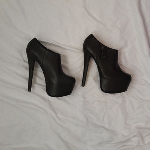 Black platform booties